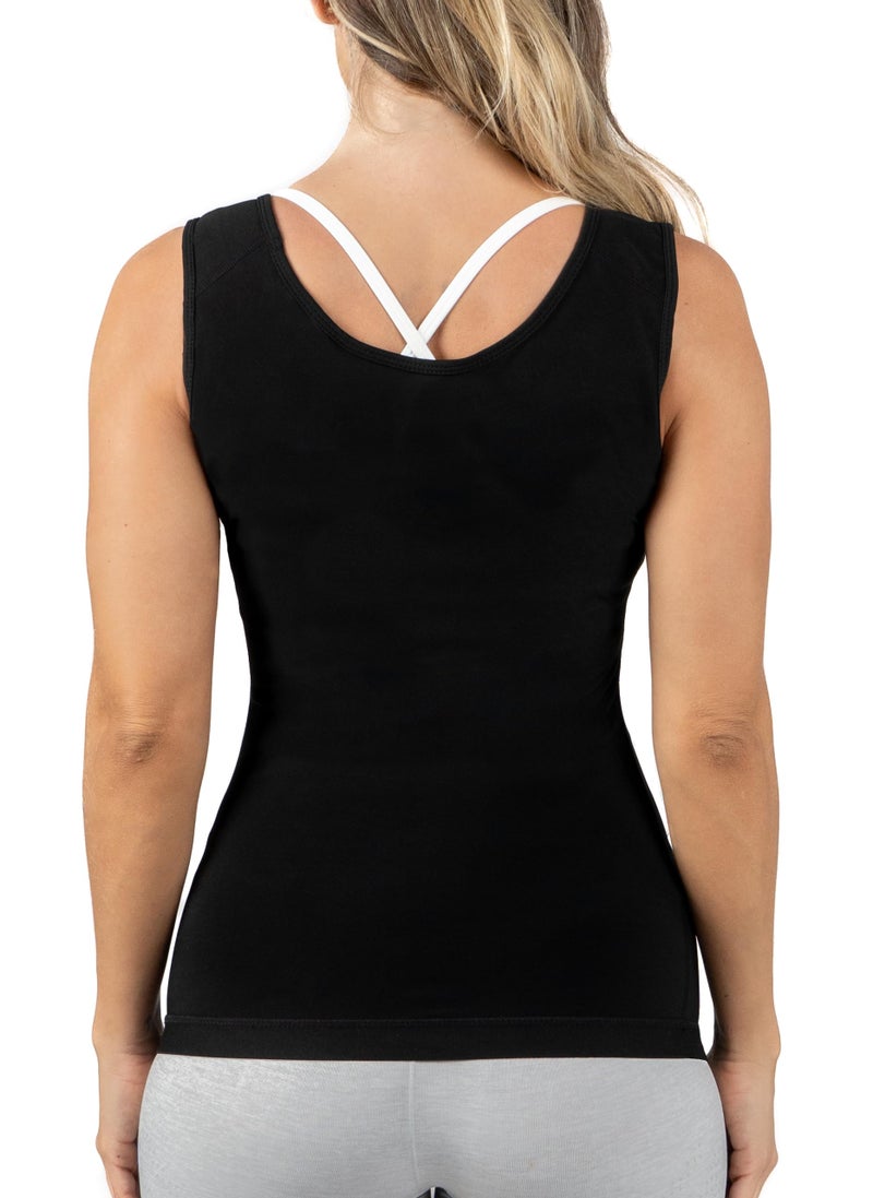 Kewlioo Premium Sauna Tank Top For Women, Slimming Sauna Shirt For Women, Sweat Vest for Workouts, Yoga, Fitness Body Shaper, Sauna Suit (Black, L-XL) - Image 3